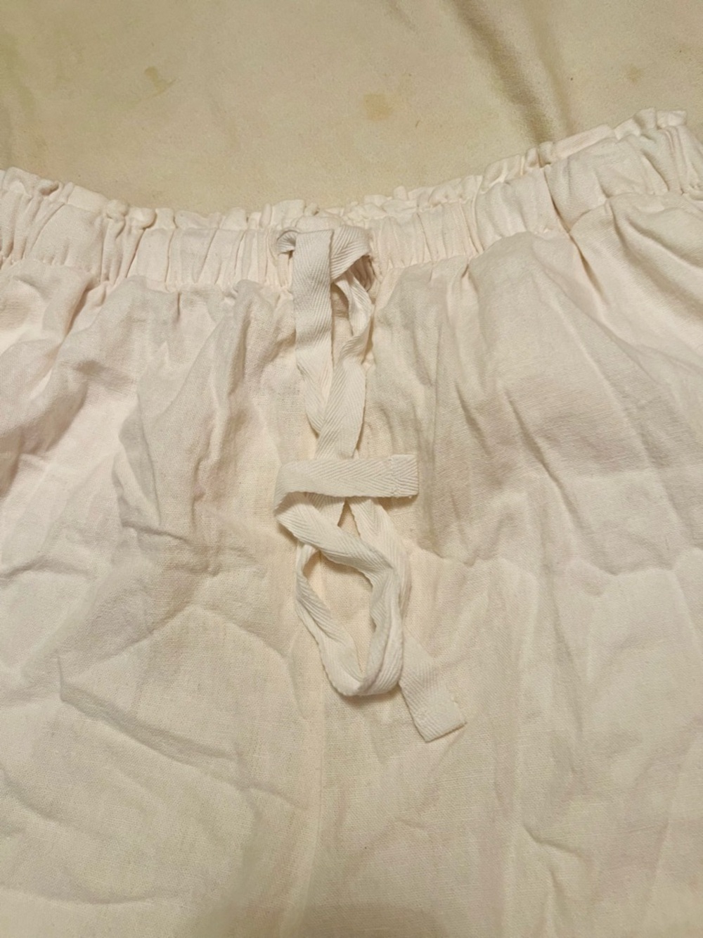 NWOT Lightweight OffWhite Drawstring Lounge Linen Blend Pants. Size Medium - Picture 7 of 13